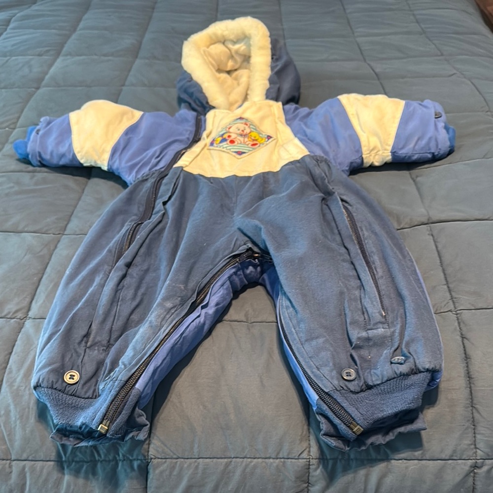 Blue and White Snowsuit for Kids